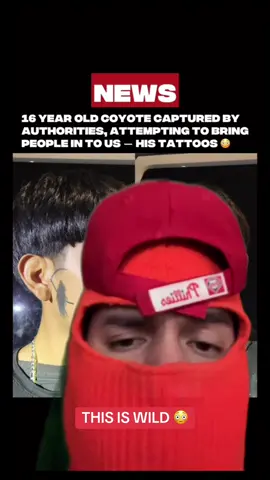 He was arrested for bringing people in, and his tattoos got everybody talking on his left side a triple 6 and on the other the Santa muerte. #santamuerte #santamuertedevoto #coyotes #mexicocheck #44vato 