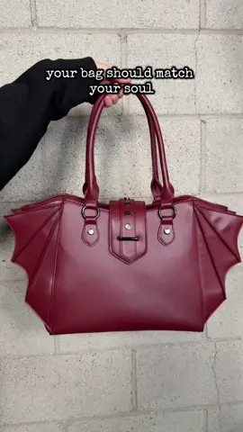 shop the essential bat wing tote in your fav color 🖤 all 4 colors now available on our tt shop #fyp #gothstyle #totebag #wickedmisfitshop #bagtok 