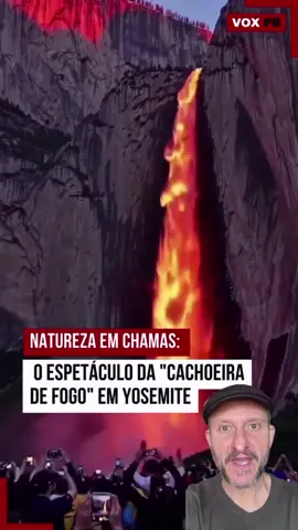 Essa imagem impressionante parece uma queda de lava, mas é pura ilusão de ótica provocada pela luz do sol! O fenômeno acontece em fevereiro, na Horsetail Fall, uma cachoeira localizada no Parque Nacional de Yosemite, nos Estados Unidos. Quando o sol se põe em um ângulo exato e o céu está limpo, a luz atravessa a atmosfera inclinada e sofre refração, o que intensifica os tons alaranjados e avermelhados. Se houver água escorrendo na cachoeira naquele momento, ela reflete essa luz como se estivesse em chamas. É necessário que o gelo acumulado no topo tenha começado a derreter durante o dia para que haja água suficiente escorrendo à tarde. O espetáculo dura cerca de 10 minutos e só pode ser visto por quem está no ponto certo, na hora certa — um verdadeiro alinhamento entre natureza e física! Créditos do vídeo: @vox_pb #FenômenoÓptico #RefraçãoDaLuz #Yosemite #Firefall #CachoeiraDeFogo         #