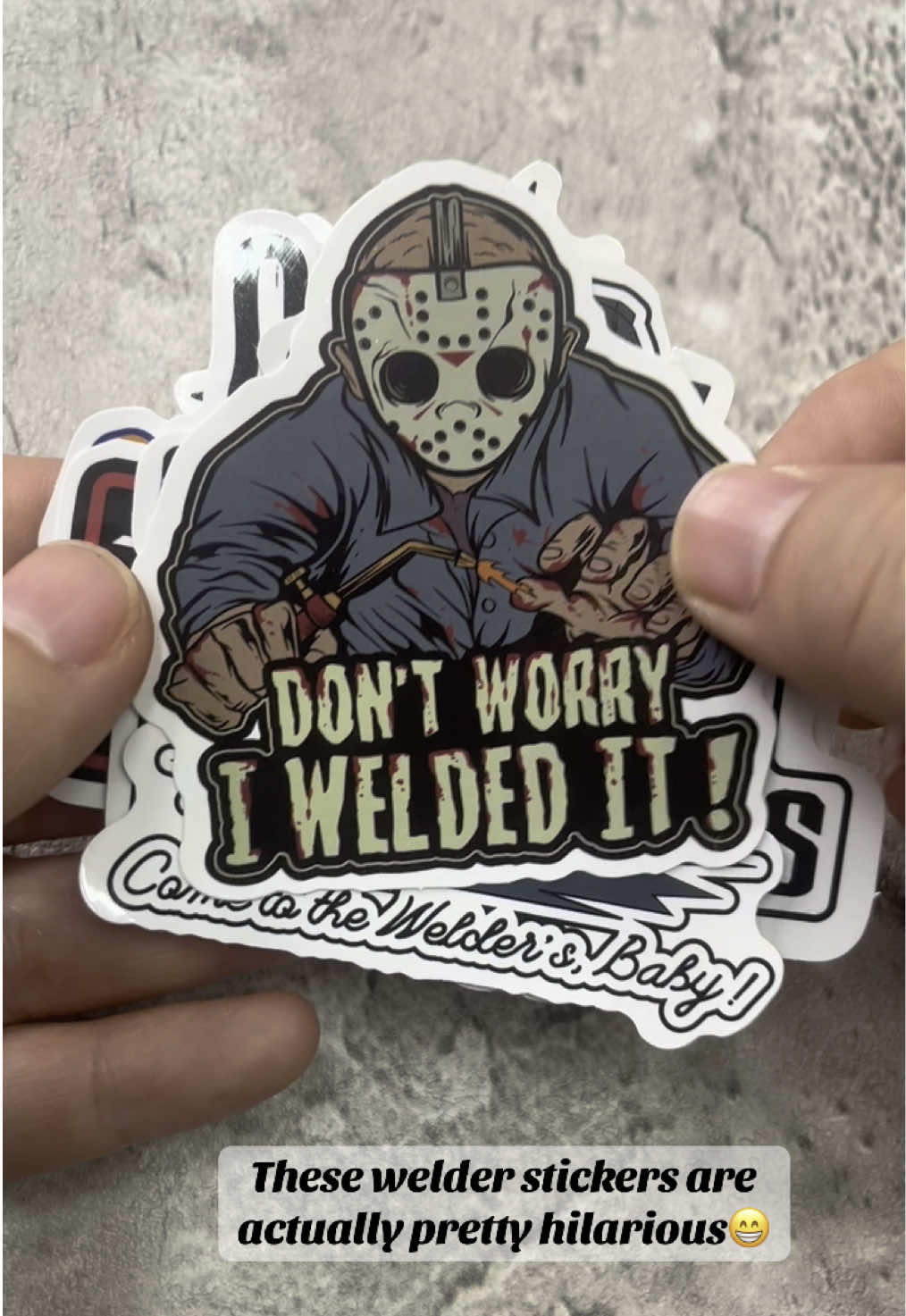 Don’t worry! I welded it #hardhatsticker #welders #welderslife #construction #hardhat #stickers #ironworker #bluecollar #ironman #pipewelder #weldertok #weldernation #fyp #hardwork 