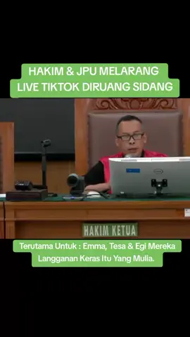 HAKIM & JPU MELARANG LIVE TIKTOK DIDALAM PERSIDANGAN #nikita #nikitamirzani #hakim #jpu #fyp 
