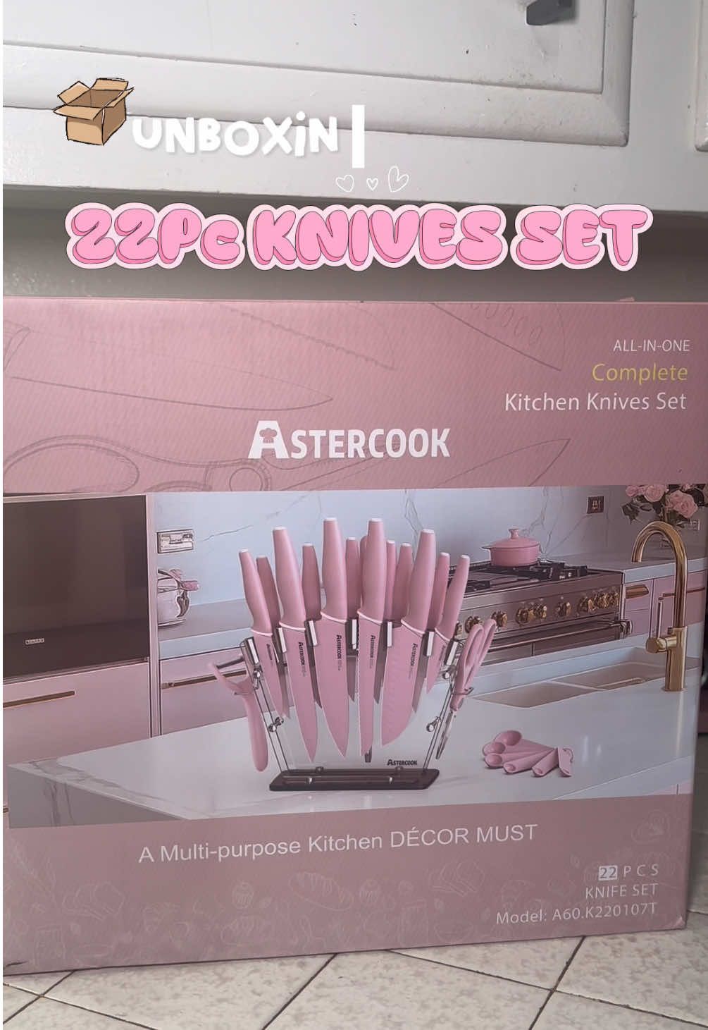 NEW KNIVES SET DROPPED  Grab before gone besties  💅🏼💗😋🩷  @Astercook Global #knives #pink  #kitchen #cookware #foryoupage 