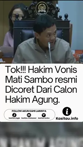 Calon Hakim Agung yang populer yaitu Alimin Sujono resmi dicoret DPR setelah dicecar anggota DPR karena memvonis mati Sambo dan dapat voting suara 0 (Nol) dari DPR.  Selain kasus Sambo, beliau juga dinilai sukses menangani kasus Penganiayaan Mario Dandi anak Pejabat Pajak dan Korupsi Syahrul Yasin Limpo di Kementerian Pertanian.  Kenapa sih orang-orang di DPR ini?  #fyppppppppppppppppppppppp #beritaviral #fyppppppppppppppppppppppp #nkrihargamati 