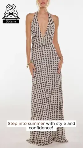 Women Long Dress, Sleeveless Halter Dress Backless Flower/Dots Print Summer Cocktail Dress Womenswear Feminine Formal Light #maxidress #longdress #backlessdress #maxidresses #plussizesummerdress #backlessdresses #longsleeveweddingdress #floralmaxi #floralmaxidress #fallmaxidress