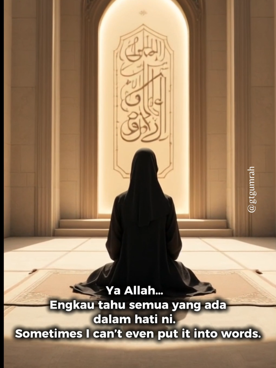 Kadang hati ni tak mampu nak luahkan semua… But Allah tahu. Always. 🤍 Dia yang genggam hati kita, Dia yang mudahkan jalan, Dia yang beri kekuatan. Kalau itu yang terbaik untuk dunia & akhirat kita — Allah akan atur dengan sebaik-baiknya. 🤲 Never stop talking to Him. Even in silence. Tag someone who needs this reminder today ✨ Save & share — mungkin ini doa yang mereka cari. #GTGUmrah #DoaHariIni #TazkirahHati #selfreminder  #selfmotivation 