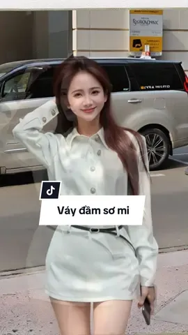 Đầm sơ mi da lộn sang chảnh - tặng kèm đai + quần bảo hộ siêu xinh, chuẩn outfit dạo phố #ellacloset4 #damsomi #damsomidalon #damxinh #xuhuong 