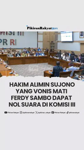 #Repost @pikiranrakyat Hakim Alimin Ribut Sujono, yang dikenal publik karena menjatuhkan vonis hukuman mati kepada Ferdy Sambo, gagal melangkah dalam proses pemilihan calon hakim agung dan hakim ad hoc HAM di Mahkamah Agung (MA) tahun 2025. Dalam rapat pleno Komisi III DPR RI yang digelar pada Selasa (16/9/2025), Alimin Ribut Sujono mendapatkan nol suara dari anggota Komisi III. Keputusan rapat pleno ini hanya menetapkan 10 dari 16 calon yang sebelumnya telah menjalani uji kelayakan dan kepatutan (fit and proper test). Komisi III DPR RI, di bawah pimpinan Ketua Habiburokhman, telah melaksanakan proses fit and proper test terhadap 16 calon hakim agung dan hakim ad hoc MA selama seminggu penuh, yaitu pada 9–15 September 2025. #dpr #hakim #parlemen