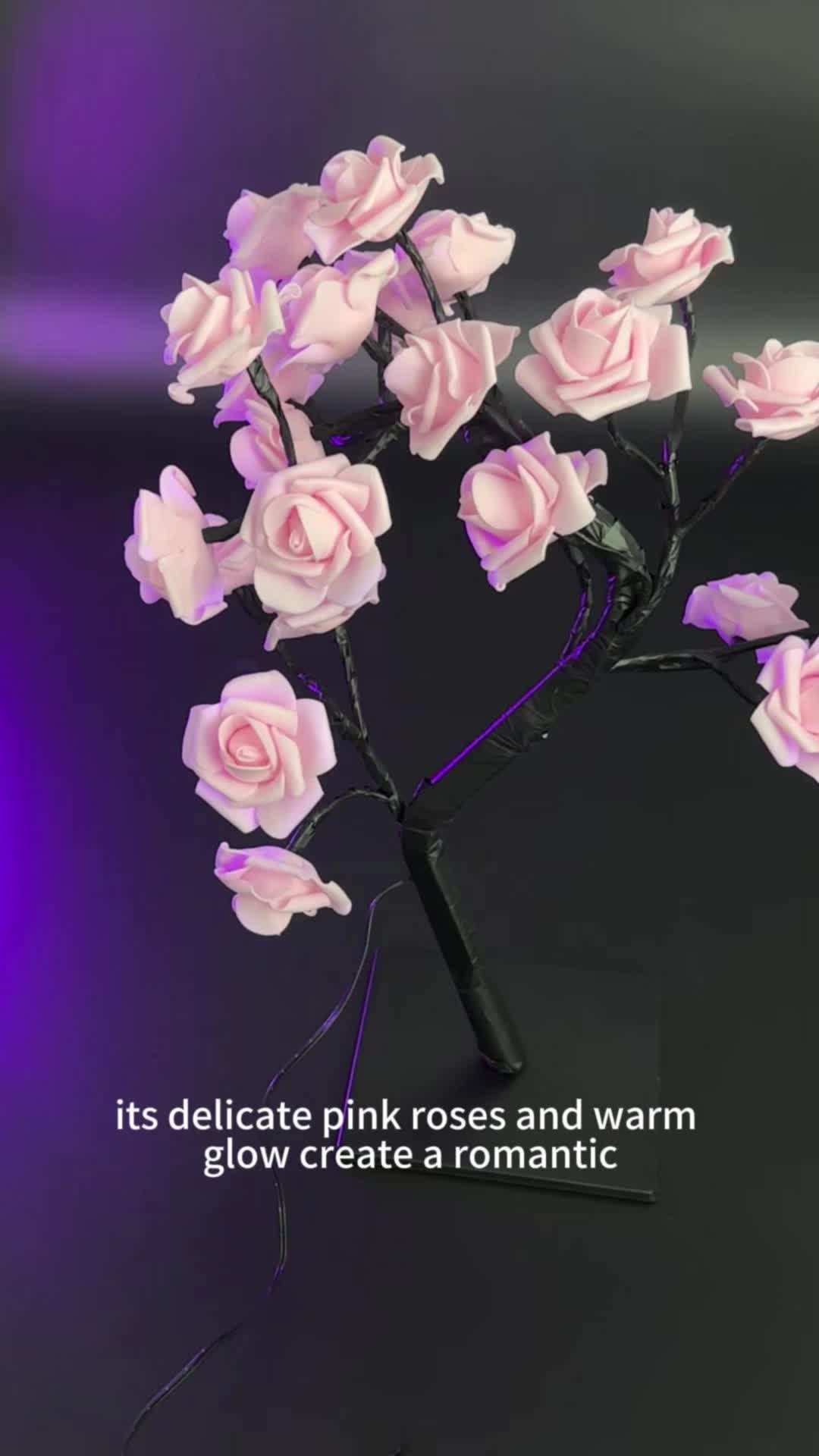 Rose Flower Design Tree Night Light, USB Powered Table Lamp, Room Lights for Bedroom, Versatile Holiday Decoration Lights For Indoor Bedroom, Valentine's Day Gift, Home Decor, Decorative #christmastree #christmaslights #roomdecoration #christmastrees #lamps #holidaylights #christmasdecoration #lightingdecor #outdoordecorations #holidaydecorations