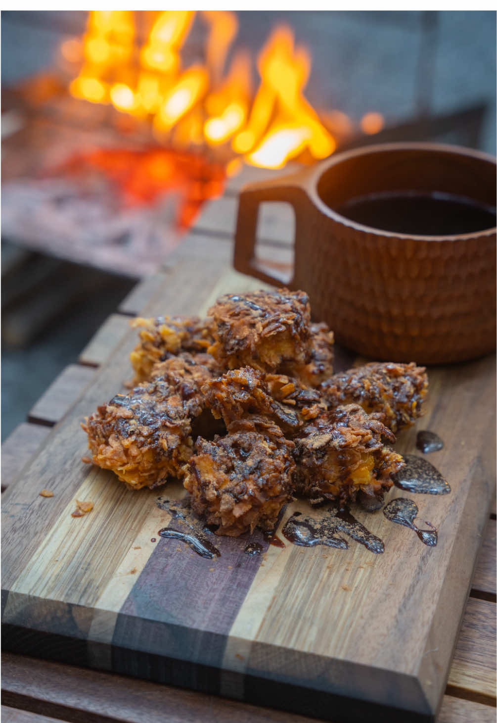 サクサク揚げバナナ🍌🍫 　 レシピはコメント欄に記載してます✍️ 　 #tiktokfood #cooking #food #camp #料理 