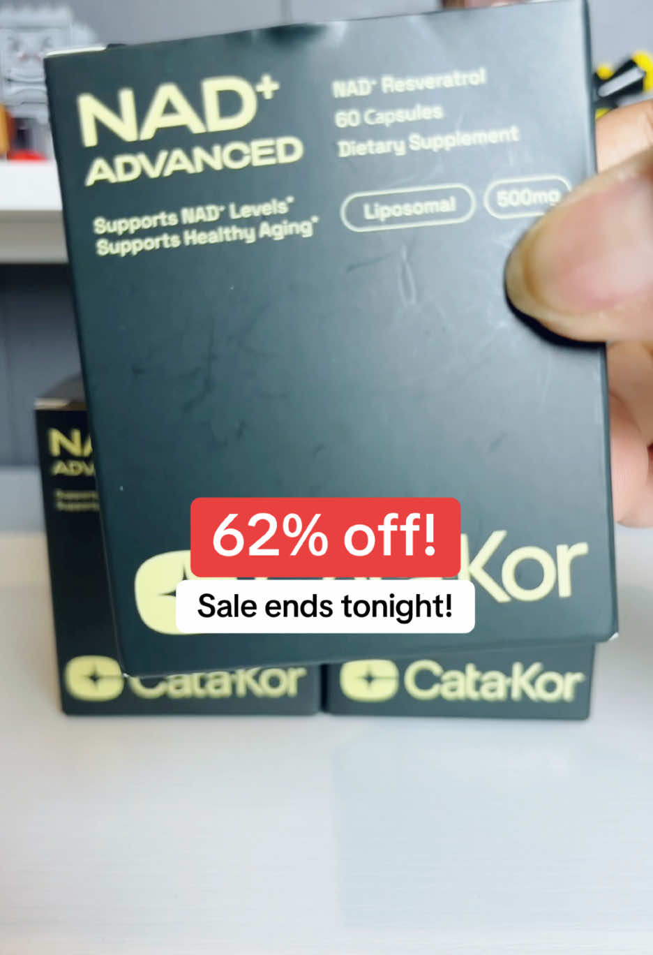3pack Cata-Kor NAD+ Advanced - NAD+ Supplement for Energy & Healthy Aging 500mg per Serving Previously known as Reus Research NR 900 flash sale discount deal coupon code free shipping*  #CreatorIcons #TikTokShopCreatorPicks #TikTokShopRestock #AutumnLiving #TikTokShopFallDealsForYou  *Disclaimer: Prices, sales, coupons, discounts are accurate at the time this video is posted and may vary afterwards as the Seller and TikTok may regularly change their limited-time promotions. Check the product page for the most current price. Free shipping, sale prices, and TikTok coupons may vary by account. Whatever items and quantities are in your cart at checkout is exactly what you will receive.  