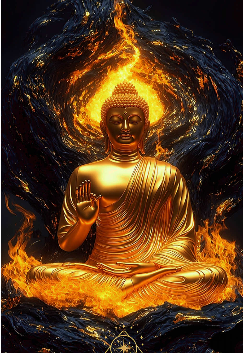 Live wallpaper | พระพุทธเจ้าทรงเป็นแสงสว่าง✨🙏ท่ามกลางความมืดมนเปลวไฟ🔥และพลังรอบองค์พระเสมือนสัญลักษณ์แห่งกิเลส ตัณหา และทุกข์ที่หมุนวนในสังสารวัฏ แต่พระองค์ประทับสงบ เปล่งรัศมีทองคำ แสดงถึงการตรัสรู้และความจริงอันบริสุทธิ์ที่สามารถนำพาสรรพสัตว์ออกจากความมืดมนได้ #livewallpaper #สาธุ #viraltiktok #ธรรมะ #สายมู 