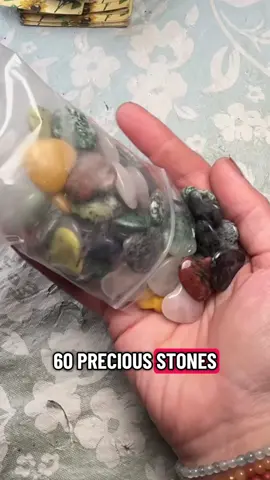 Set of 60 random color precious stones, crystals, tumbled heart-shaped all smooth a great variety #tiktokshop #tiktokshopfinds #crystals #heart #heartchakra 