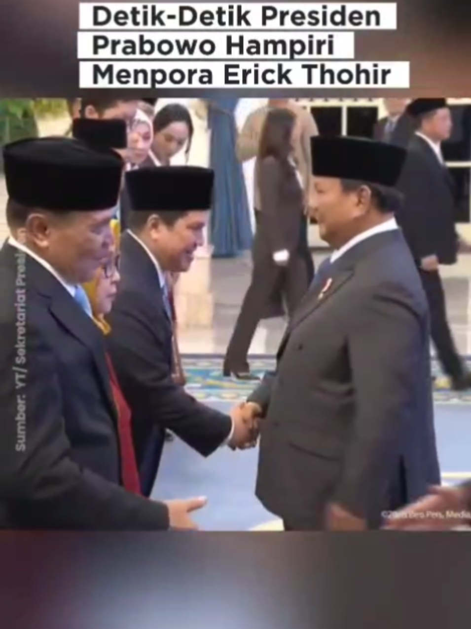 Detik-detik Presiden Prabowo hampiri menpora Erick Thohir, bisik bisik apa ya guys? #erickthohir #menpora #prabowosubianto #pssi