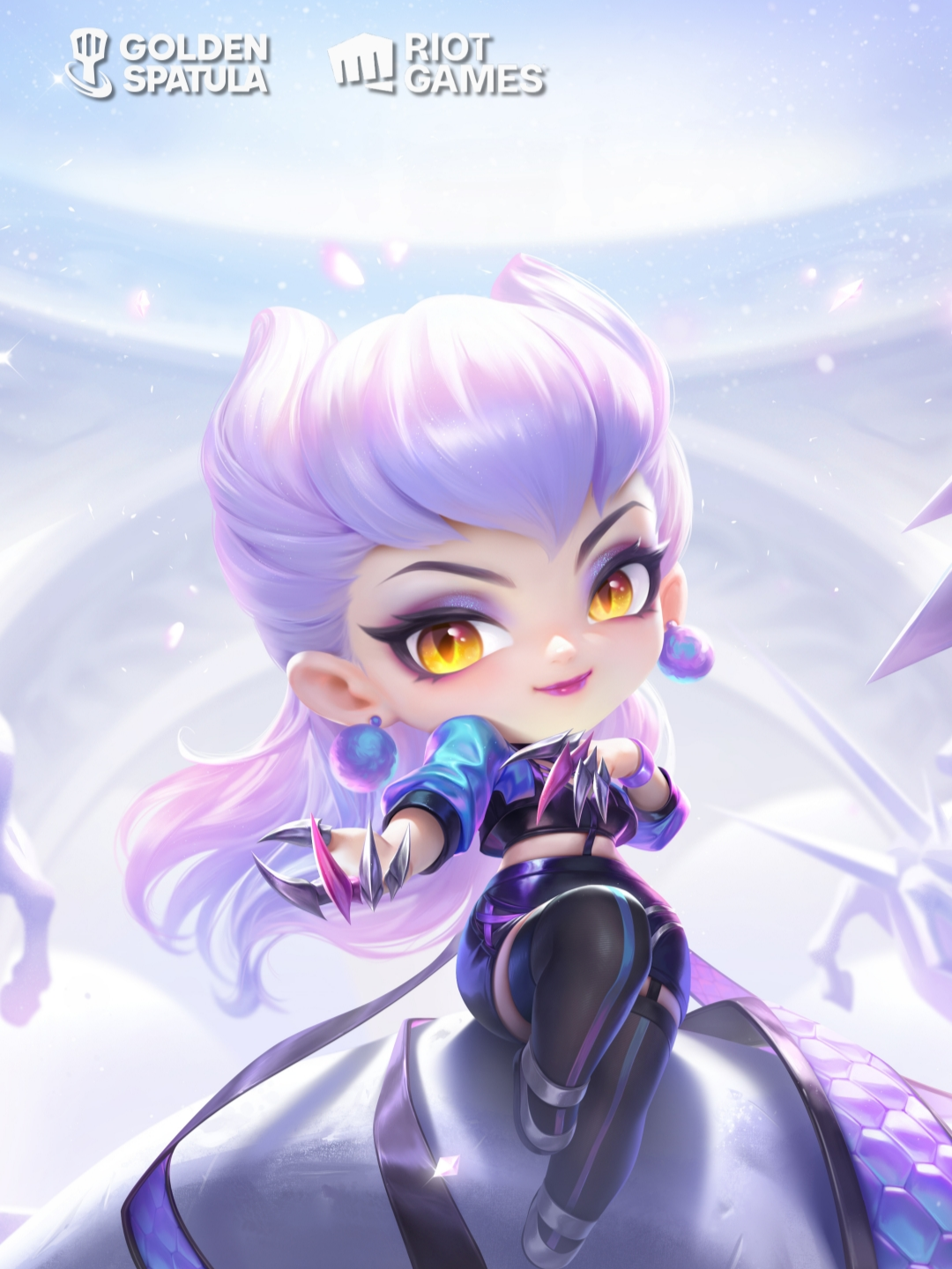 Chibi Mythic K/DA ALL OUT Evelynn is making her stunning debut on Sep 25! Chibi Evelynn's aim is to bring her sense of style into every realm. Mark your calendars and get ready to experience the vibe only Chibi Mythic K/DA ALL OUT Evelynn can deliver! #GoldenSpatula #GSRemix
