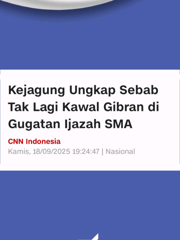 Kejaksaan Agung (Kejagung) mengungkap alasan Jaksa Pengacara Negara (JPN) tidak lagi mendampingi Wakil Presiden (Wapres) Gibran Rakabuming Raka yang digugat di PN Jakarta Pusat. Kepala Pusat Penerangan Hukum Kejagung Anang Supriatna menyebut hal itu dikarenakan kasus yang menyeret Gibran merupakan ranah pribadi bukan sebagai Wakil Presiden. 