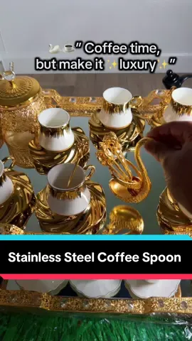 Elevate your coffee corner with this unique swan spoon set 🦢 Perfect for coffee, desserts, and hosting. Safe stainless steel + charming design = a must-have kitchen  #coffeeaccessories  #kitchenmusthaves  #stainlesssteel  #tiktokmademebuyit  @Stainless steel coffee spoon 