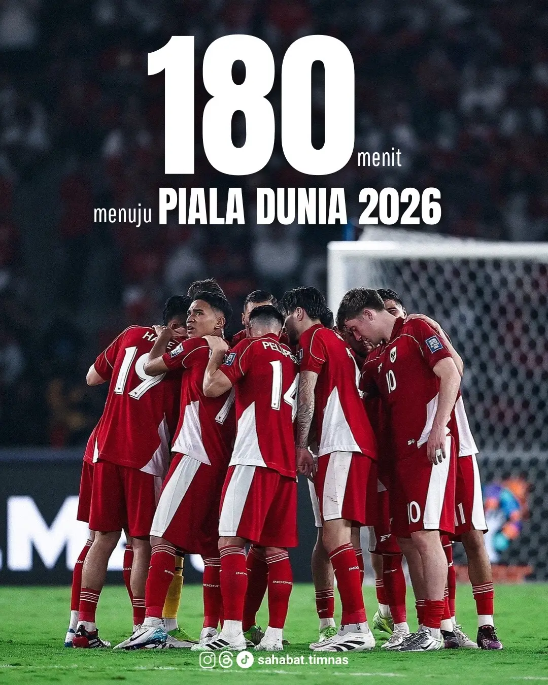 Mimpi seluruh pecinta sepak bola Indonesia yang ingin menyaksikan Timnas Indonesia tampil di Piala Dunia hanya berjarak 180 menit lagi ditambah injury time😁. 2 laga yang sangat menentukan. Indonesia vs Arab Saudi (09/10) dan Indonesia vs Irak (12/10). Akankah mimpi itu akan terwujud? 🥺 Bismilllah Oktober lolos Piala Dunia 2026 🤲🏼😭 #pialadunia2026 #kualifikasipialadunia2026 #indonesiavsarabsaudi #indonesiavsirak #timnasday 