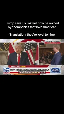 Trump says TikTok will now be owned by “companies that love America” (Translation: they’re loyal to him) 