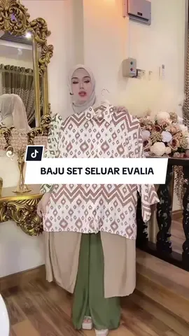 Cantik sangat weyy set baju seluar baggy ni, yg suka travel wajib grab tau sbb material dia ironless tak perlu gosok boleh terus sarung je😍 #setbajuseluar #bajuoneset #bajuviral 