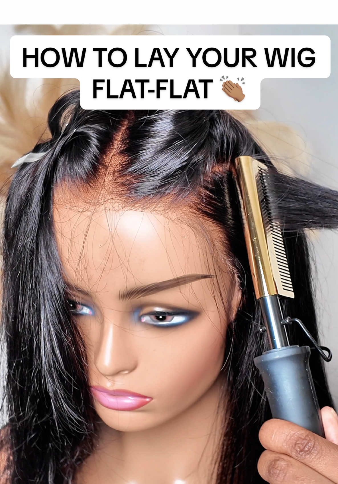 No more helmet head wigs in 2025 💀🔥 hot comb + wax stick = flat flat 👏🏽  #HairTok #WigTok #HairTools #WigInstall #BeautyTok