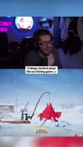 College student plays the ice fishing game 😭 #kickstreaming