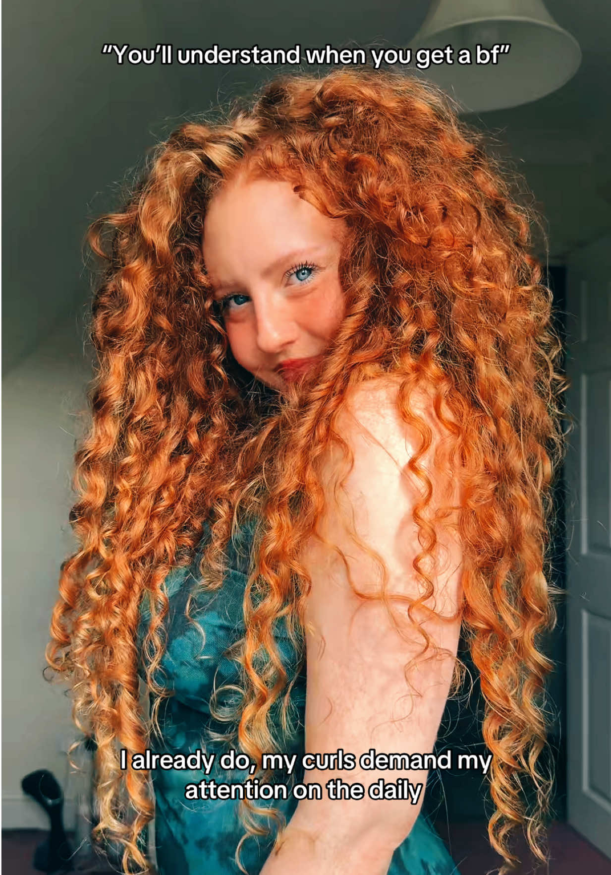 My curls have their own mind fr😭 #CurlyHair #curly #ginger #redhead #fyp 