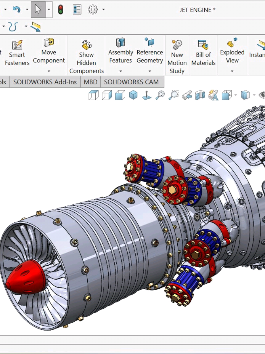 จบสักที jet engine แต่ง😂 🫀🔥❤️ #solidworks #เขียนแบบเครื่องกล  #jetengine #engineering