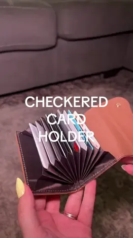 Now all of my random cards are in one places and not crowding my everyday wallet! #cardholder #checkered #wallet 