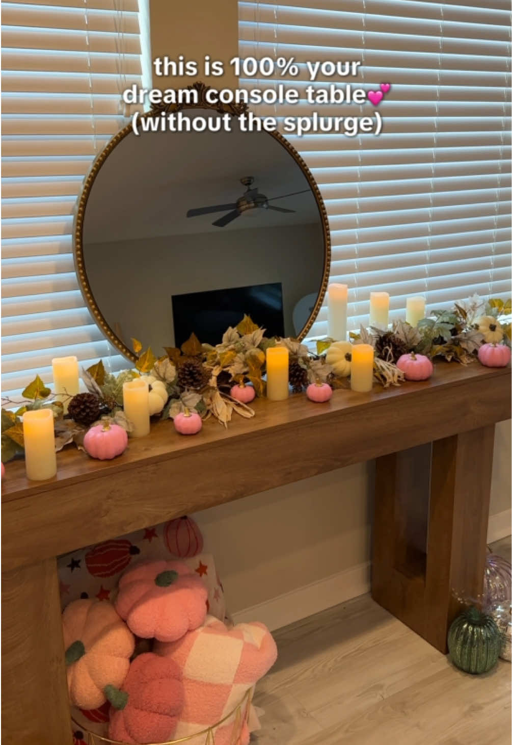 This viral console table elevates your space and is perfect for autumn decor or any season💕🍂  #table #homedecor #homefurniture #furniture #tiktokshop 