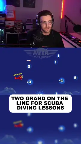 TWO GRAND ON THE LINE FOR SCUBA DIVING LESSONS #aviamasters #streamer #unemployed #plane #aviation 