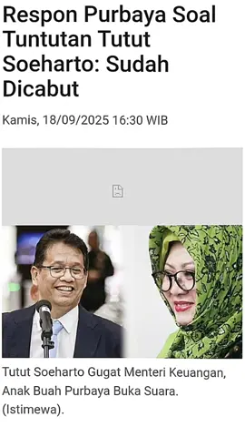 YO NDA TAU KO TANYA SAYA #menkeu #tututsoeharto #purbaya 