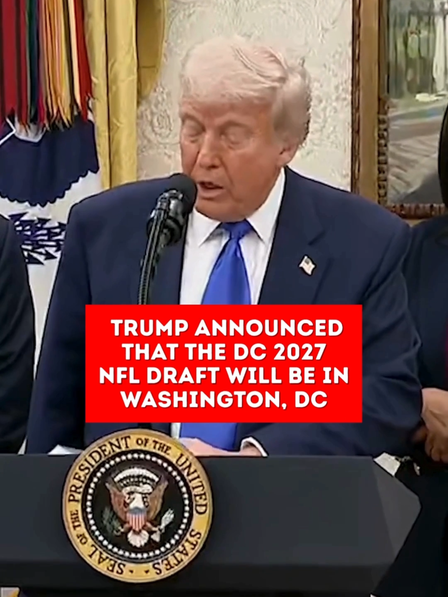 History is made! 🏈 The 2027 NFL Draft is heading to Washington, D.C., with the iconic National Mall as its breathtaking backdrop. Announced by President Trump alongside Commissioner Goodell, Commanders owner Josh Harris, and Mayor Muriel Bowser, this is set to be one of the biggest NFL Drafts ever. With millions of fans, concerts, and a once-in-a-lifetime setting, the Nation's Capital is about to own football history. Mark your calendars for an unforgettable spectacle! #nfldraft #NFLnews #nfl #washingtondc #2027NFL #nationalmall #nflhistory #footballfans