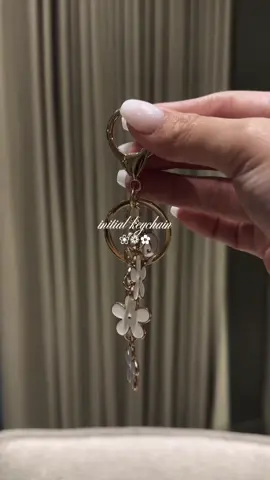 Found this cutesy intial keychain 🌸  A tiny charm that says this is mine!  #keychain #bagcharm #initialkeychain 