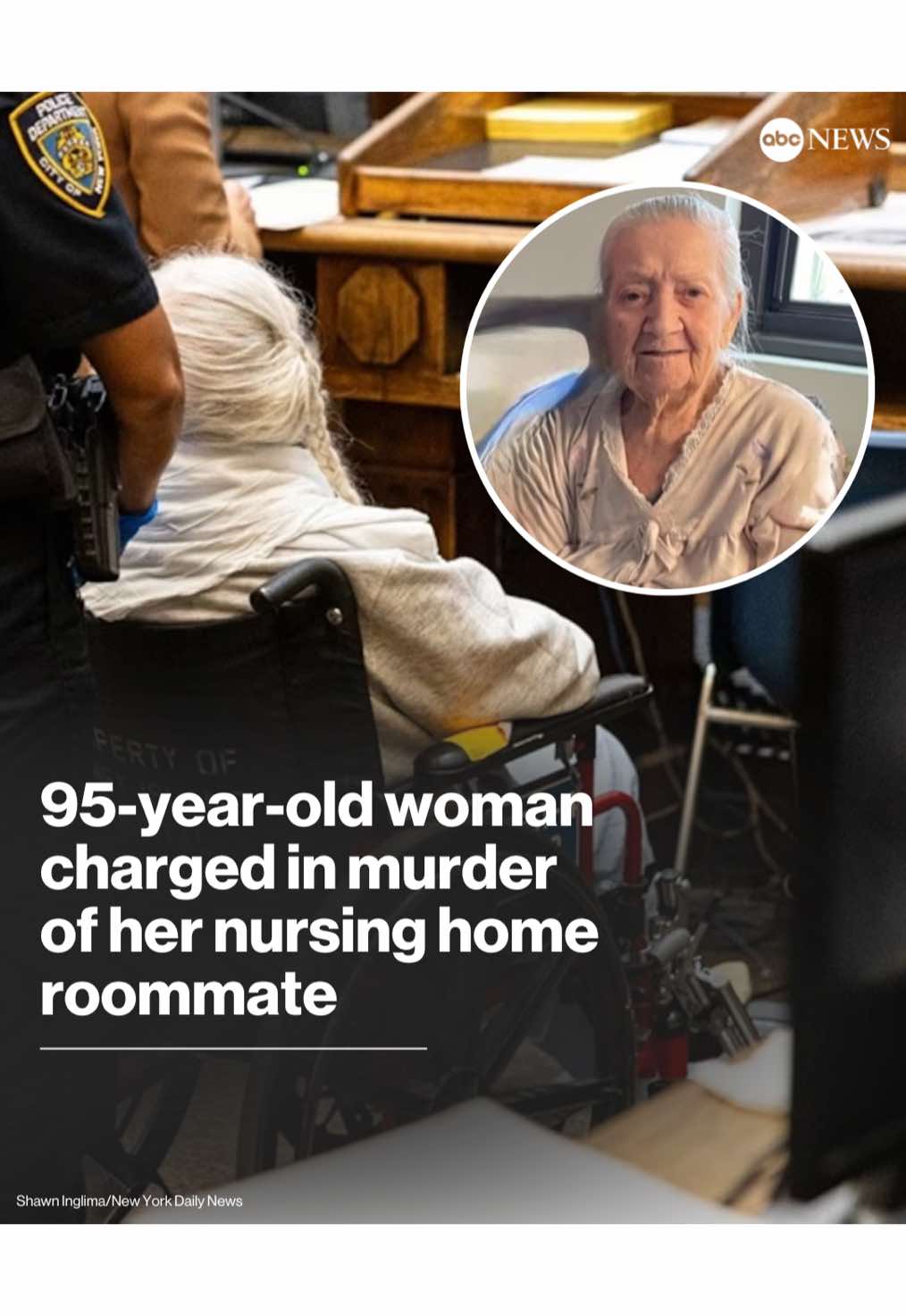 A 95-year-old woman is being held without bail at Rikers Island prison after allegedly beating her roommate — an 89-year-old Ukrainian Holocaust survivor — to death in a Brooklyn, New York, nursing home. The suspect allegedly beat her nursing home roommate to death with a wheelchair foot pedal while she was sleeping, police said. #newyork #crime #news #abcnews