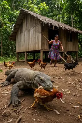 It Was Just Another Day… Until This Beast Showed Up -- -- -- #komododragon #chickenrescue #animalrescue #viralvideo #wildlifefight