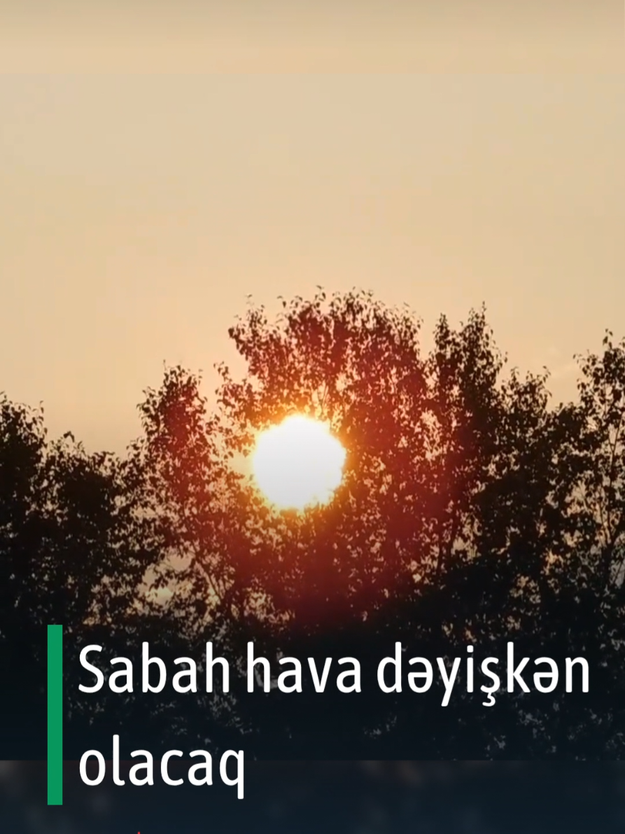 Sentyabrın 19-na gözlənilən hava proqnozu açıqlanıb. Milli Hidrometeorologiya Xidmətindən verilən məlumata görə, Bakıda və Abşeron yarımadasında hava şəraitinin dəyişkən buludlu olacağı, arabir tutulacağı, əsasən yağmursuz keçəcəyi gözlənilir. Lakin 18-dən 19-na keçən gecə və axşam bəzi yerlərdə yağış yağacağı, şimşək çaxacağı ehtimalı var.  Havanın temperaturu gecə 16-19, gündüz 21-26 dərəcə isti olacaq.  Rayonların bəzi yerlərində isə arabir leysan xarakterli yağış yağacağı, şimşək çaxacağı gözlənilir.  Havanın temperaturu gecə 14-17, gündüz 18-23 dərəcə isti olacaq. #bakı #abşeron #rayonlar #hava #isti 