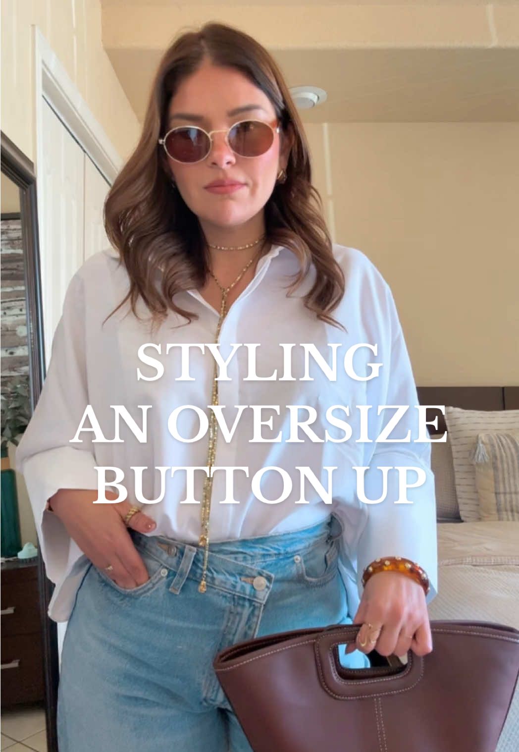 Estilizando blusa blanca oversize✨ #whitebuttonup #blusablanca #outfitinspo #stylingideas #stylingoutfits 