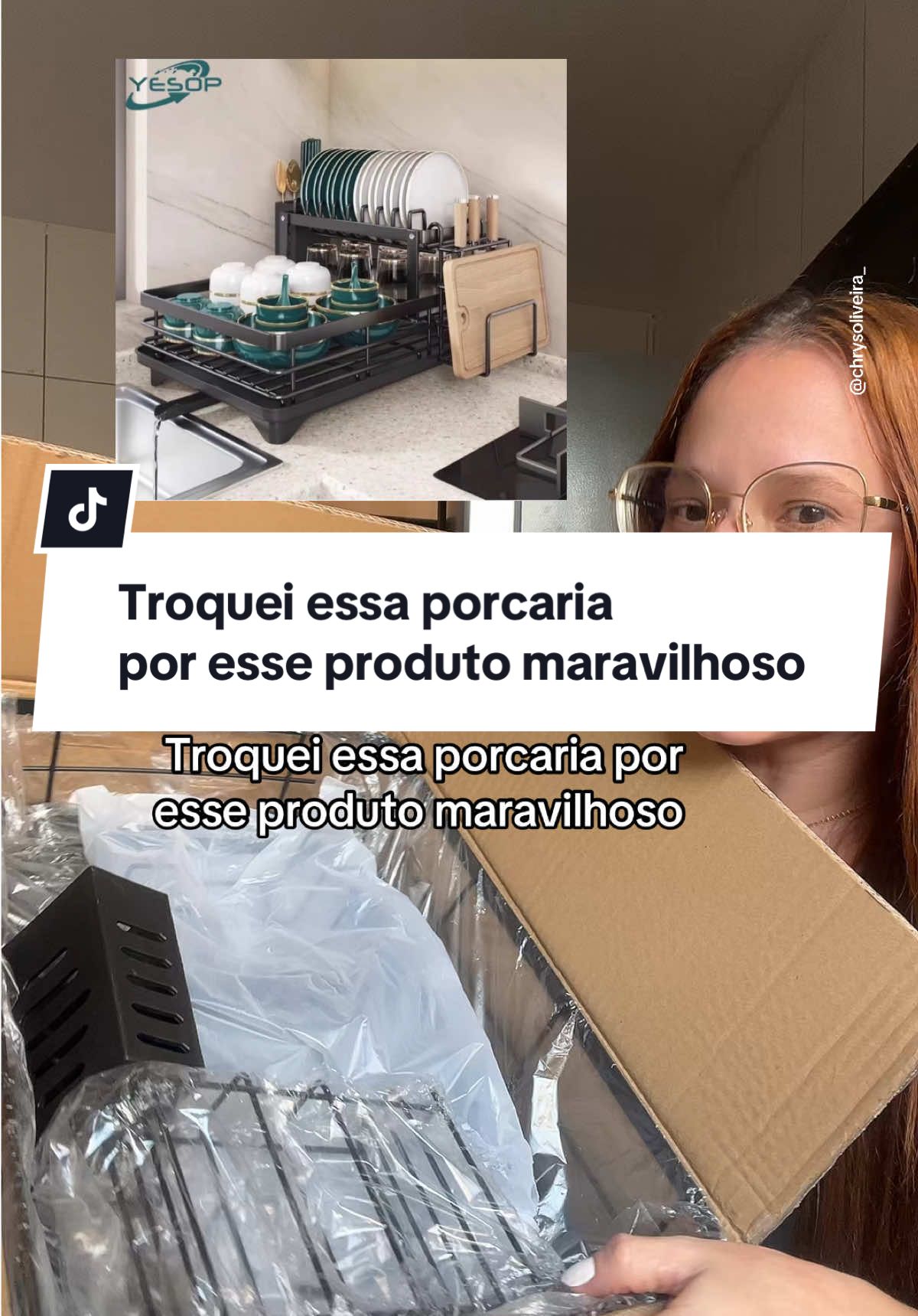 A troca mais perfeita que eu já fiz nos últimos dias aqui em casa! Amei muito. #tiktoshop #escorredordelouça #acoinoxidavel #donadecasa #dicas 