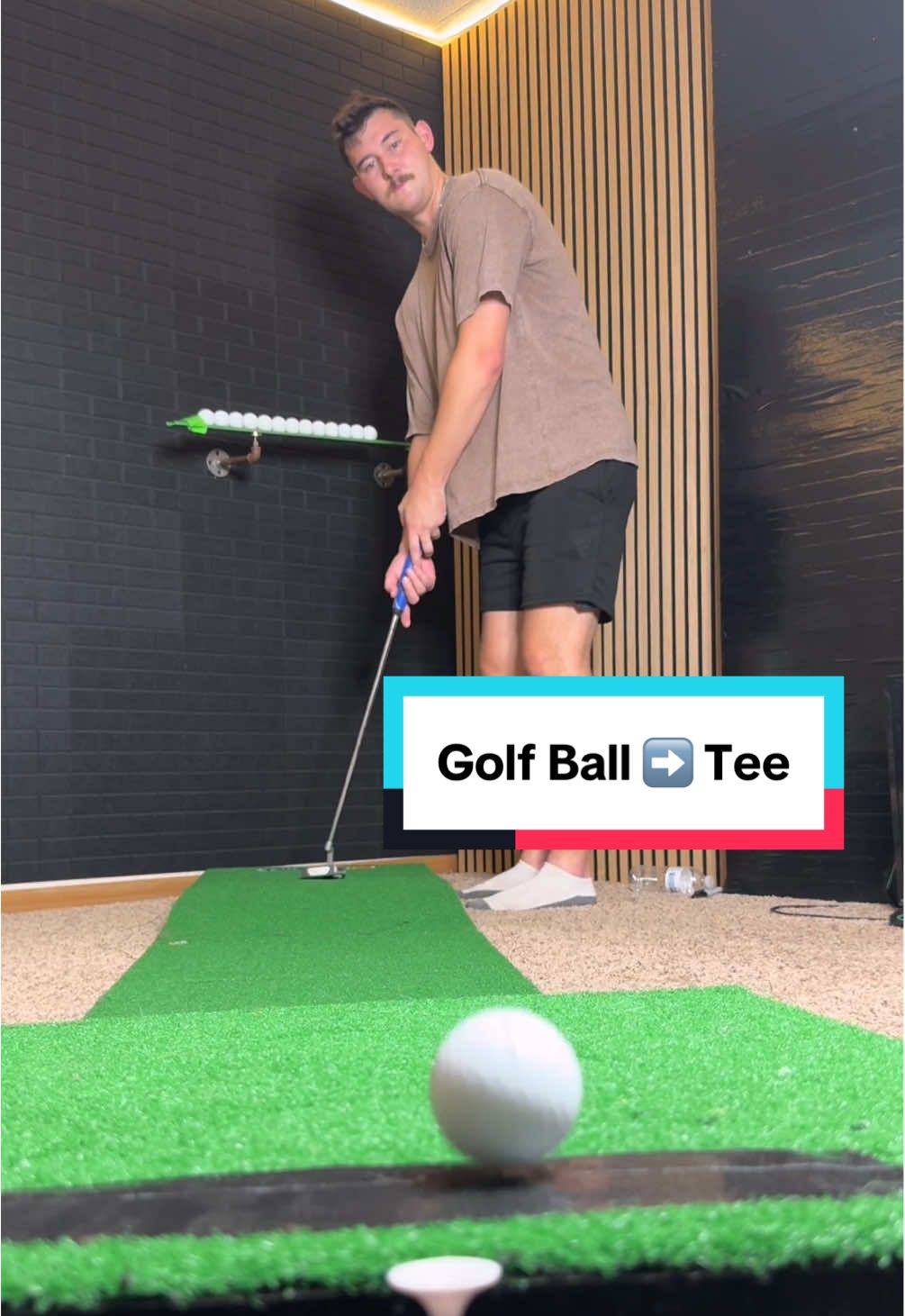 Golf Ball ➡️ Tee #trickshot 