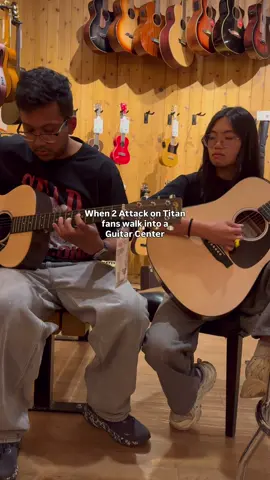 impromptu acoustic guitar cover of apple seed from attack on titan (@Guitar Center hates to see me and @Nabdeep Shrestha coming) #AttackOnTitan #guitar #anime #guitarcover #aot