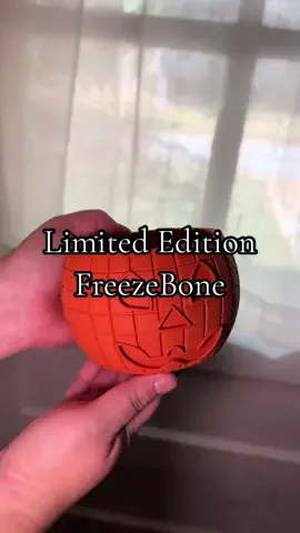 Spooky season just got tastier! 🎃🐾 Treat your pup to FreezeBones NEW limited edition Halloween Pumpkin 👻🍂 #HalloweenForDogs #PumpkinTreats #DogTok #SpookySeason #HealthyPup