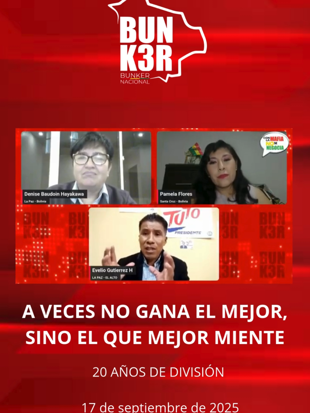 #ElBunker @Evelio Gutierrez H  #División #SegundaVuelta 