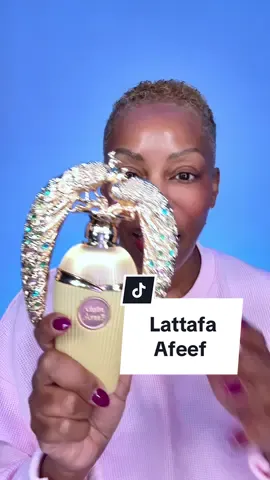 This perfume is not only BEAUTIFUL but it smells DELICIOUS! @Lattafa Perfumes @LATTAFA USA #lattafaperfumes #afeefperfume #fragrancetiktok #perfumetok #over50women 
