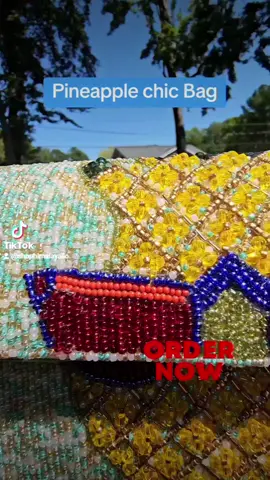 Pineapple beaded bag now in Stock.  #beadedbag #viralbag #pineapple #chic #unique 