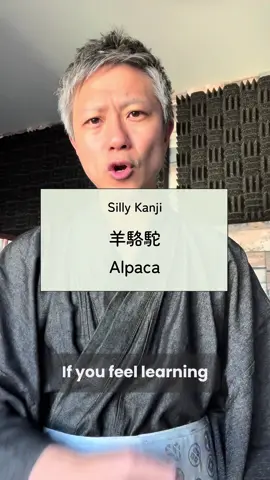 A silly kanji you didn’t know you needed to knoe: 羊駱駝 Alpaca #japanese #kanji #japaneselanguage #japaneseculture 