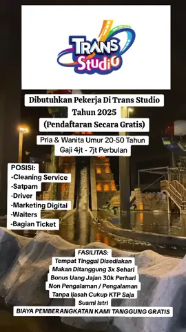 dibutuhkan pekerja di trans studio pendaftaran secara gratis tanpa di pungut biaya #infoloker #loker2025 #lokerterbaru #lokerindonesia #transstudio #transstudiobandung #karyawan #wahana #wahanabermain #pekerjakeras #bismillahfyp #lewatberandafyp #fyppppppppppppppppppppppp #viralvideo 