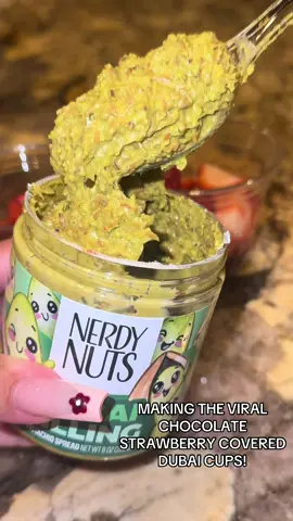 I’m obsessed with how these came out! We ate the whole thing! These were so good and I’m definitely gonna be buying more!  #dubaichocolate #nerdynutspeanutbutter #nerdynuts #dubaichocolatebar 