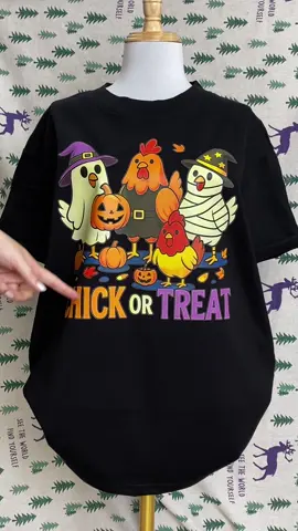 Cotton Chick or Treat Funny Halloween Chicken Family Costume T-Shirt