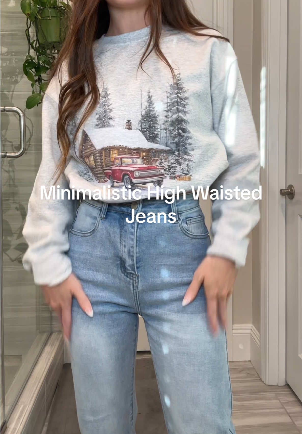 @Katch Me Chic has superior denim for the price!! These minimalistic high waisted wide leg jeans are so comfy and hug you in all the right places. #katchmechic #denimjeans #momjeans #jeans #womensjeans 