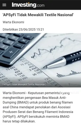 APSyFI dianggap merugikan pemerintah & buruh karena ketidakpatuhan industri tekstil melemahkan daya saing, mengurangi penerimaan negara & menekan hak-hak pekerja. #AsosiasiTekstilCariUntung  #BubarkanAPSyFI  #AsosiasiHambatIndustri  #AsosiasiLicik  #AsosiadiTekstilLicik